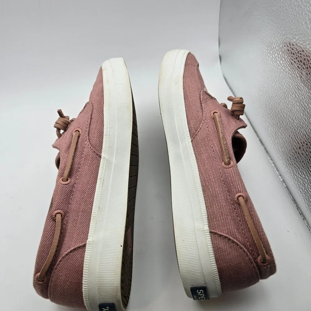 Sperry Top Sider Boat Shoes Womens Size 8.5 Salmon Pink Canvas